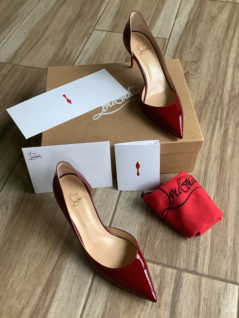 Christian Louboutin Ibiza D’Orsay Red Patent Heels in Red Eur. 39